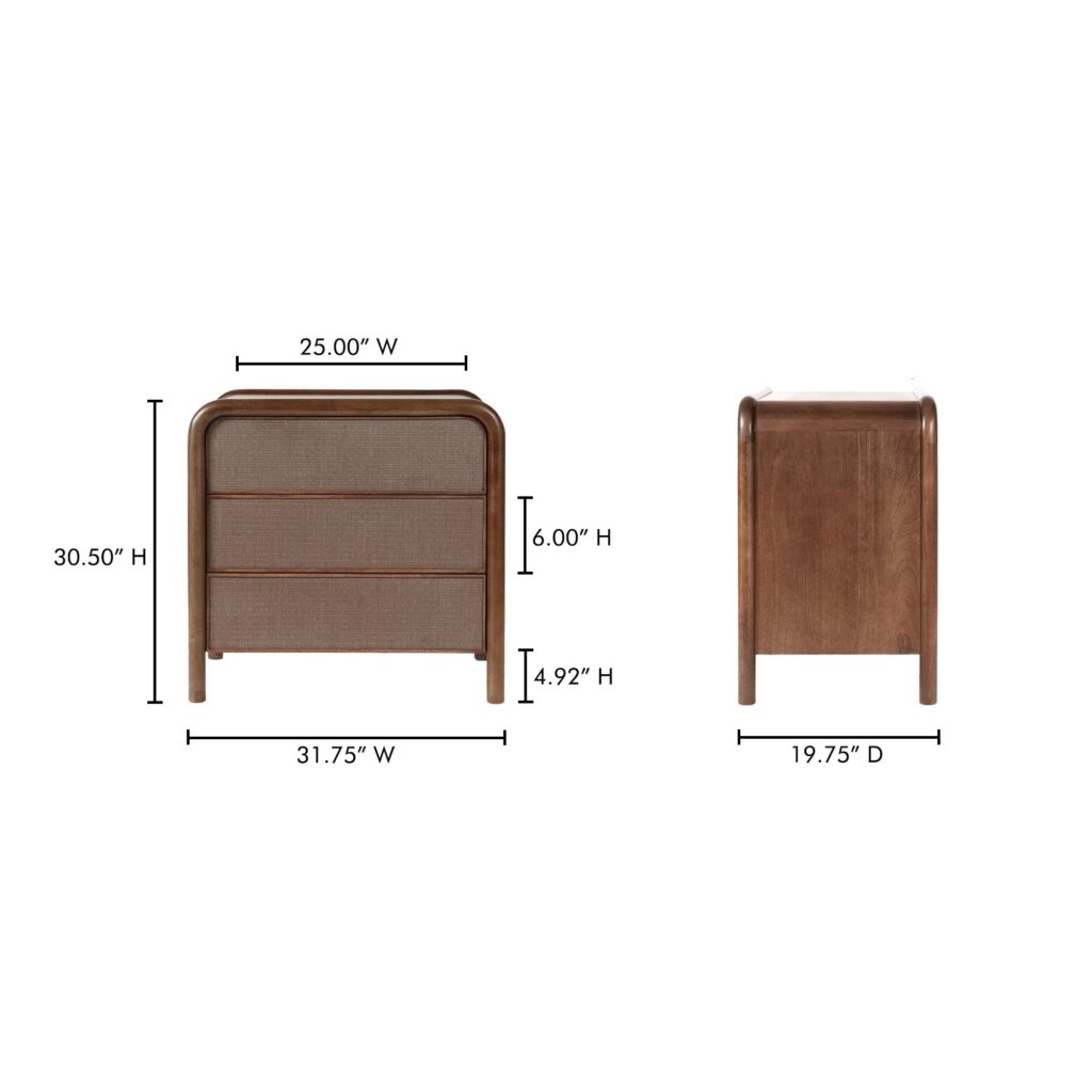 Rye 3 Drawer Nightstand Warm Brown - Image 12