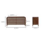 Rye 6 Drawer Dresser Warm Brown BZ-1144-03 BZ 1144 03 70