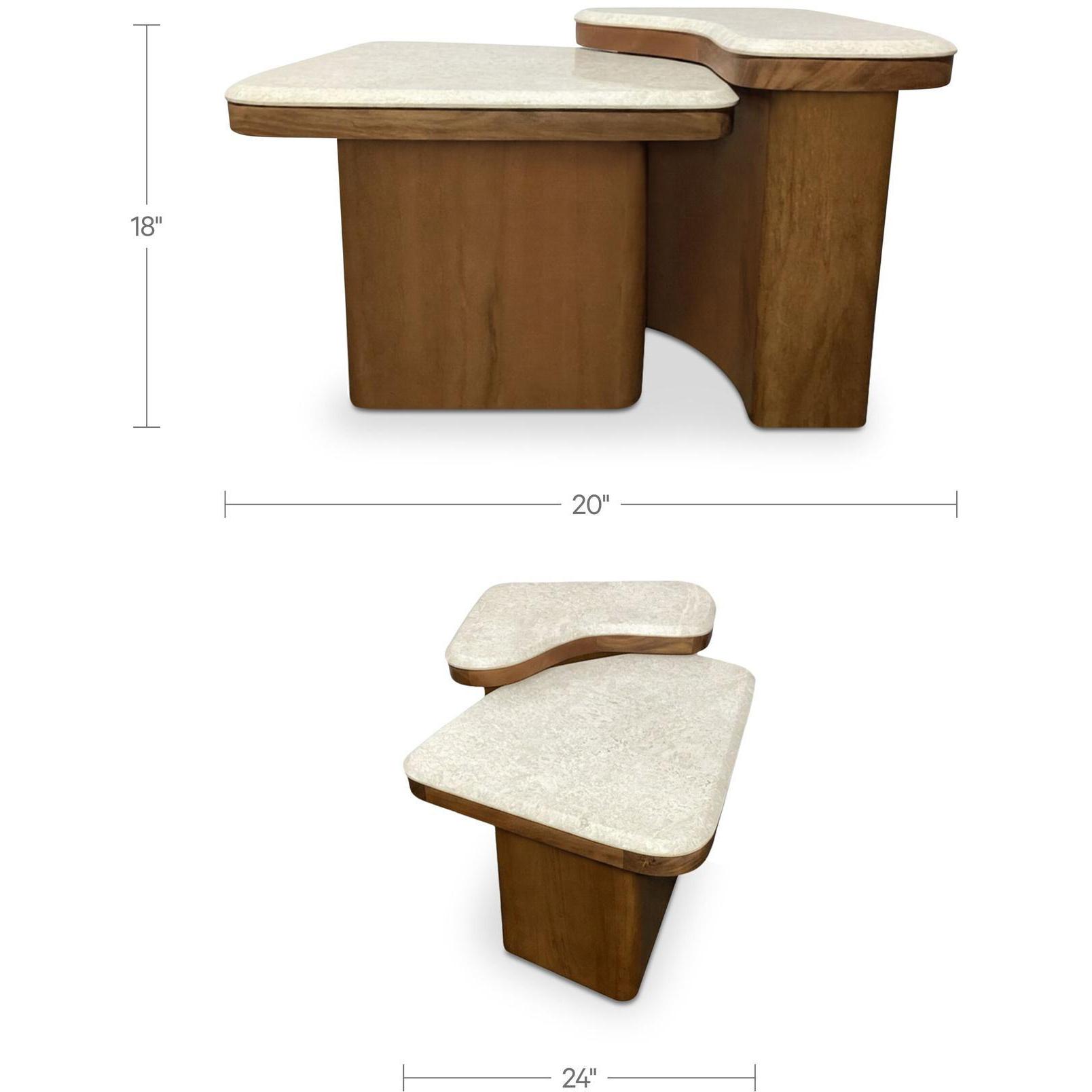 Abi Nesting Coffee Table Beige Cosmos Marble 3 Abi Nesting Coffee Table Beige Cosmos Marble - Image 3