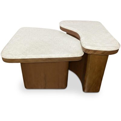 Abi Nesting Coffee Table Beige Cosmos Marble