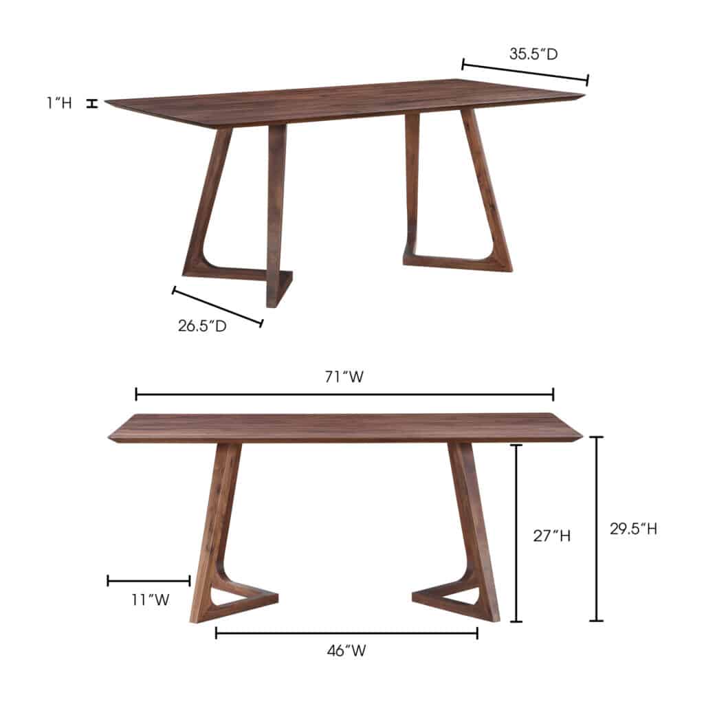 Godenza Dining Table Rectangular Walnut CB-1004-03-0 CB 1004 03 70