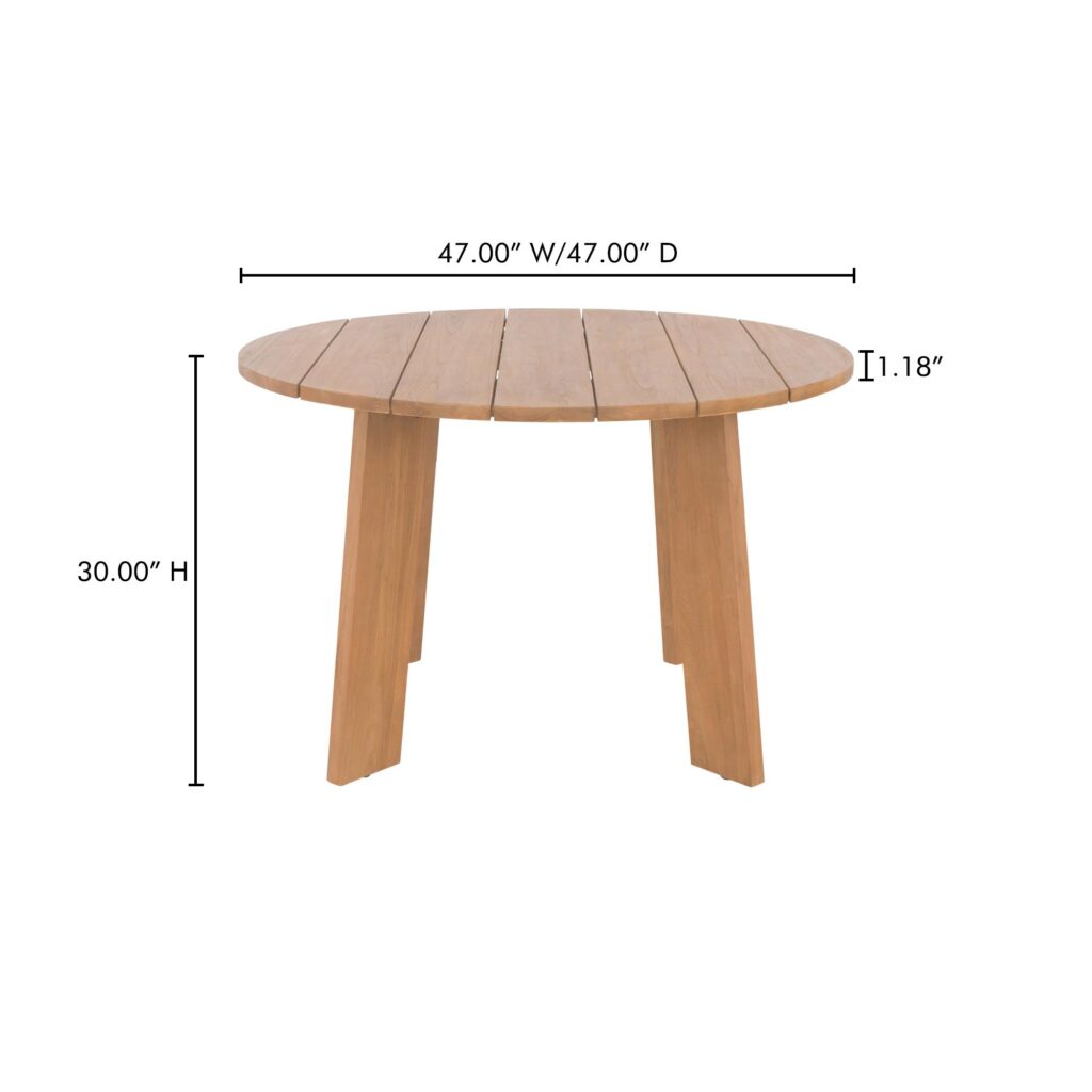 Delta Round Outdoor Dining Table Natural - Image 7