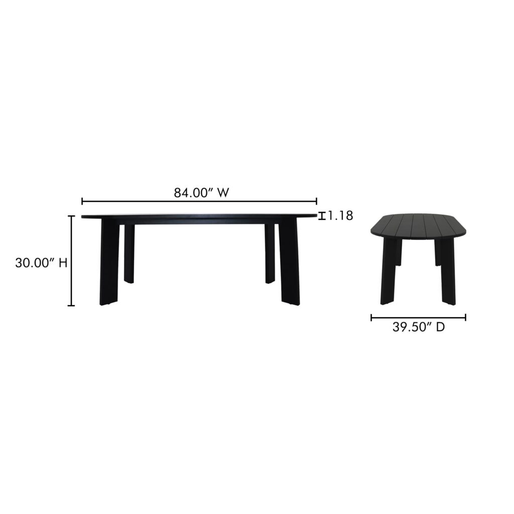 Delta Oval Outdoor Dining Table Black - Image 6