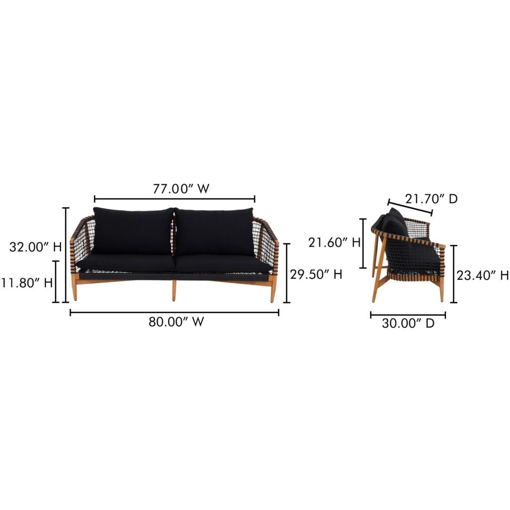 Kuna Outdoor Sofa Black - Image 8