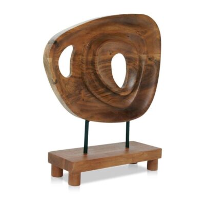 Saddler Sculpture Natural Acacia DD-1054-03 DD 1054 03 Saddler diagR shadsilo