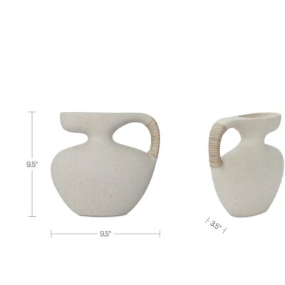 Vila 9.5In Sculptural Vessel Cream White DD-1058-05 DD 1058 05 70