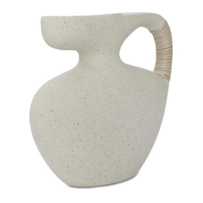 Vila 9.5In Sculptural Vessel Cream White 7 Vila 9.5In Sculptural Vessel Cream White DD-1058-05 DD 1058 05 Vila diagL shadsilo