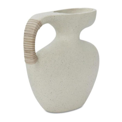 Vila 9.5In Sculptural Vessel Cream White 6 Vila 9.5In Sculptural Vessel Cream White DD-1058-05 DD 1058 05 Vila diagR back shadsilo