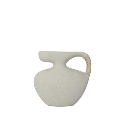 Vila 9.5In Sculptural Vessel Cream White
