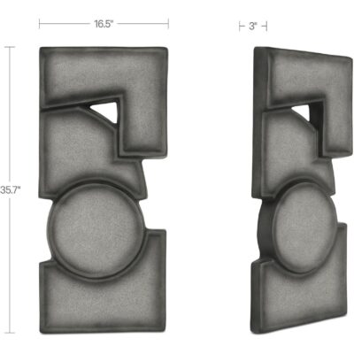 Teo Wall Sculpture Charcoal 5 Teo Wall Sculpture Charcoal DD-1062-07 DD 1062 07 70
