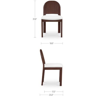Emil Dining Chair Cream-Set of Two EF-1004-05 EF 1004 05 70 dim