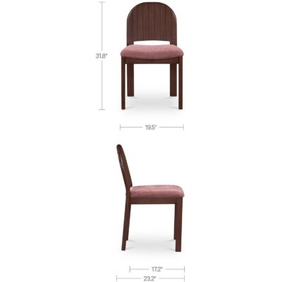 Emil Dining Chair Berry-Set of Two EF-1004-38 EF 1004 38 70 dim