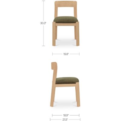 Oli Dining Chair Dark Green-Set of Two EF-1009-27 EF 1009 27 70 dim