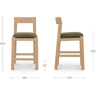 Oli Counter Stool Dark Green EF-1010-27 EF 1010 27 70 dim
