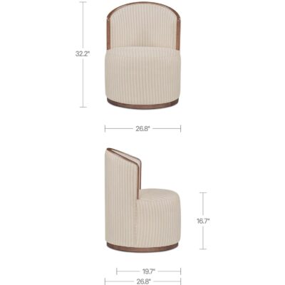 Rossi Swivel Dining Chair Stripe EF-1011-37 EF 1011 37 70 dim