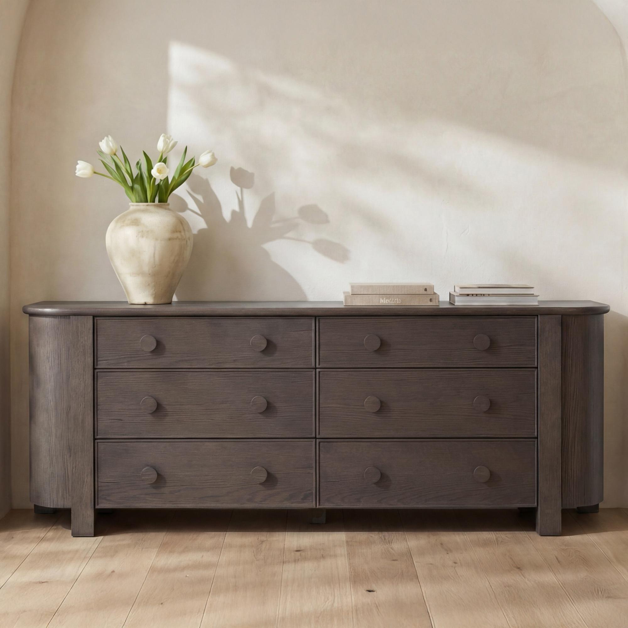 Loren 6 Drawer Dresser Dark Brown 2 Loren 6 Drawer Dresser Dark Brown - Image 2