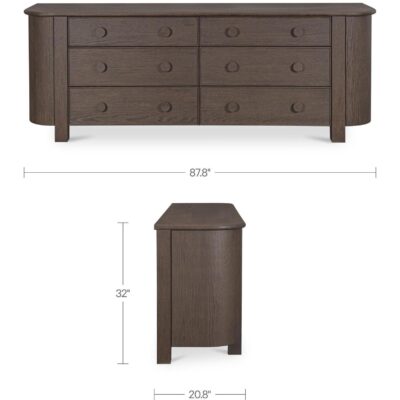 Loren 6 Drawer Dresser Dark Brown 13 Loren 6 Drawer Dresser Dark Brown EF-1018-20 EF 1018 20 70 dim