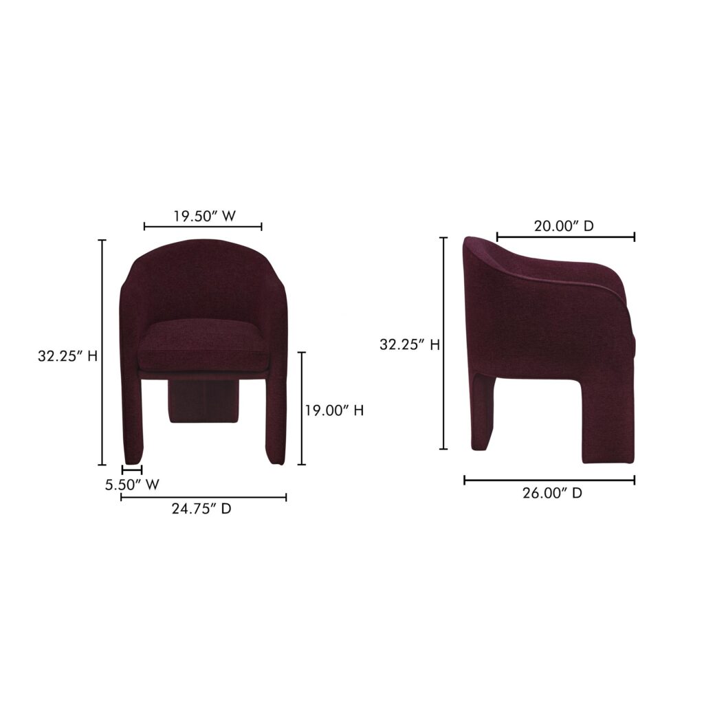 Clara Dining Chair Performance Fabric Plum - Image 8