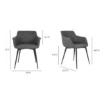 Ronda Arm Chair Grey (Set of 2) EJ-1016-25 EJ 1016 25 70