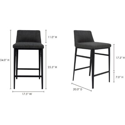 Baron Counter Stool Charcoal 13 Baron Counter Stool Charcoal EJ-1031-07 EJ 1031 07 70