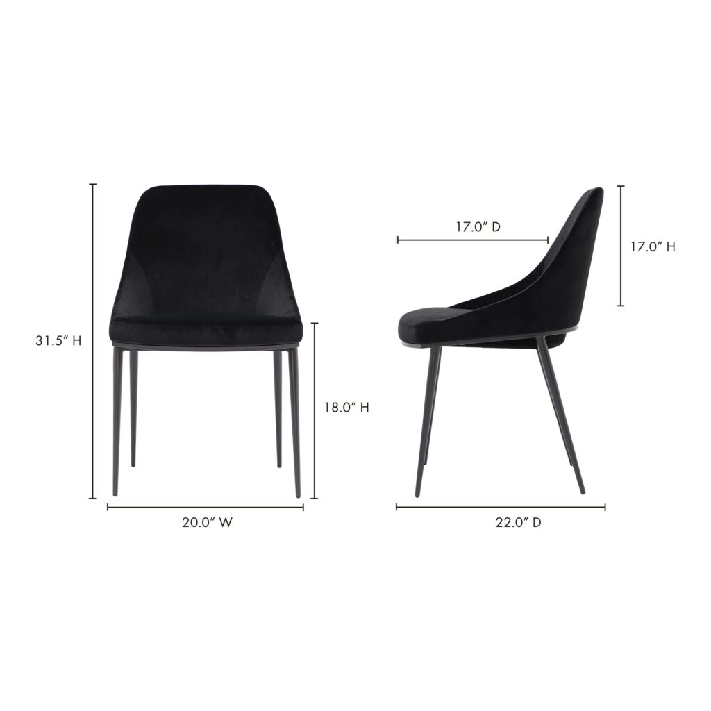 Sedona Dining Chair Shadowed Black Velvet - Set Of Two - Image 12