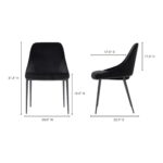 Sedona Dining Chair Shadowed Black Velvet - Set Of Two EJ-1034-02 EJ 1034 02 70