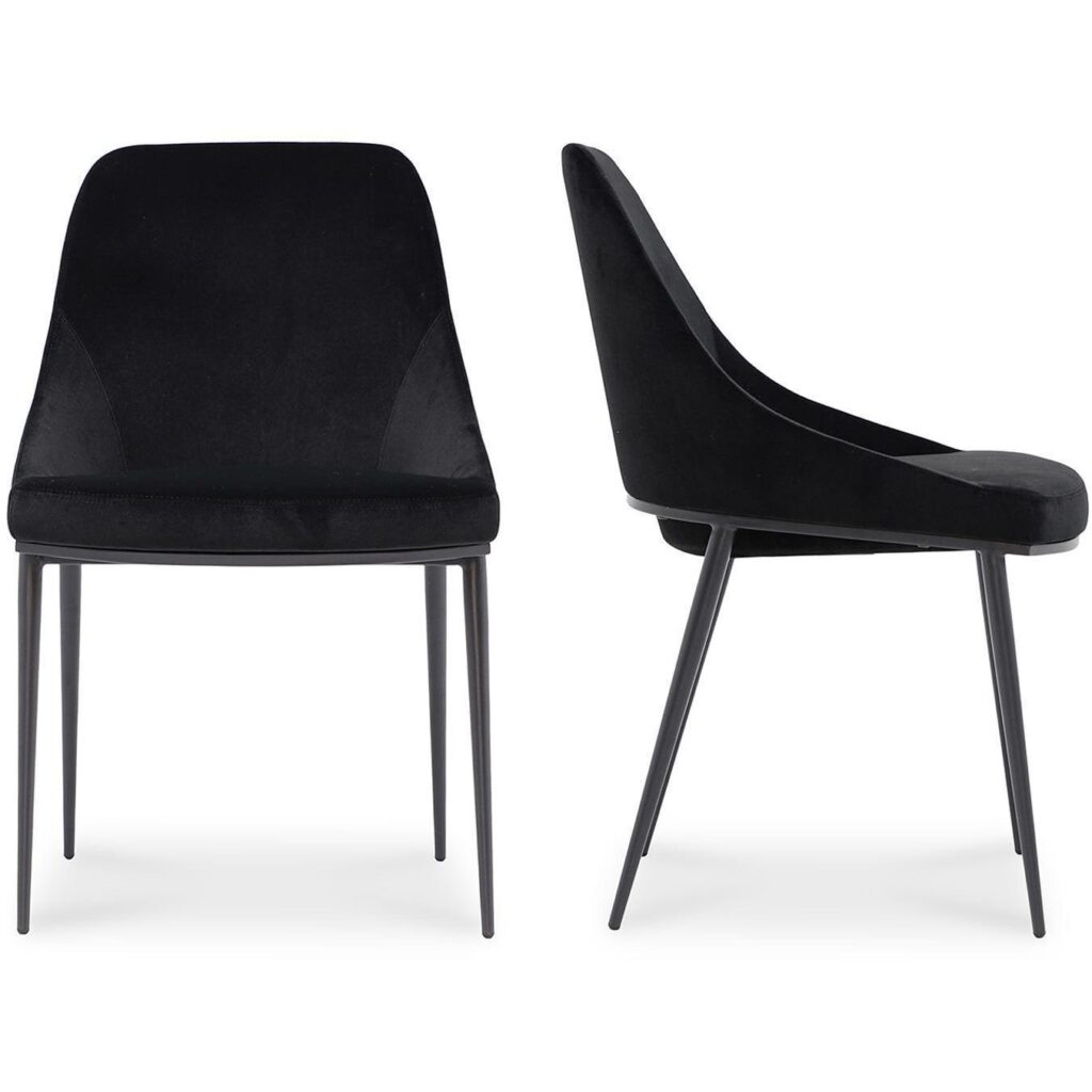 Sedona Dining Chair Shadowed Black Velvet - Set Of Two