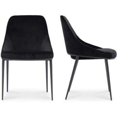 Sedona Dining Chair Shadowed Black Velvet - Set Of Two