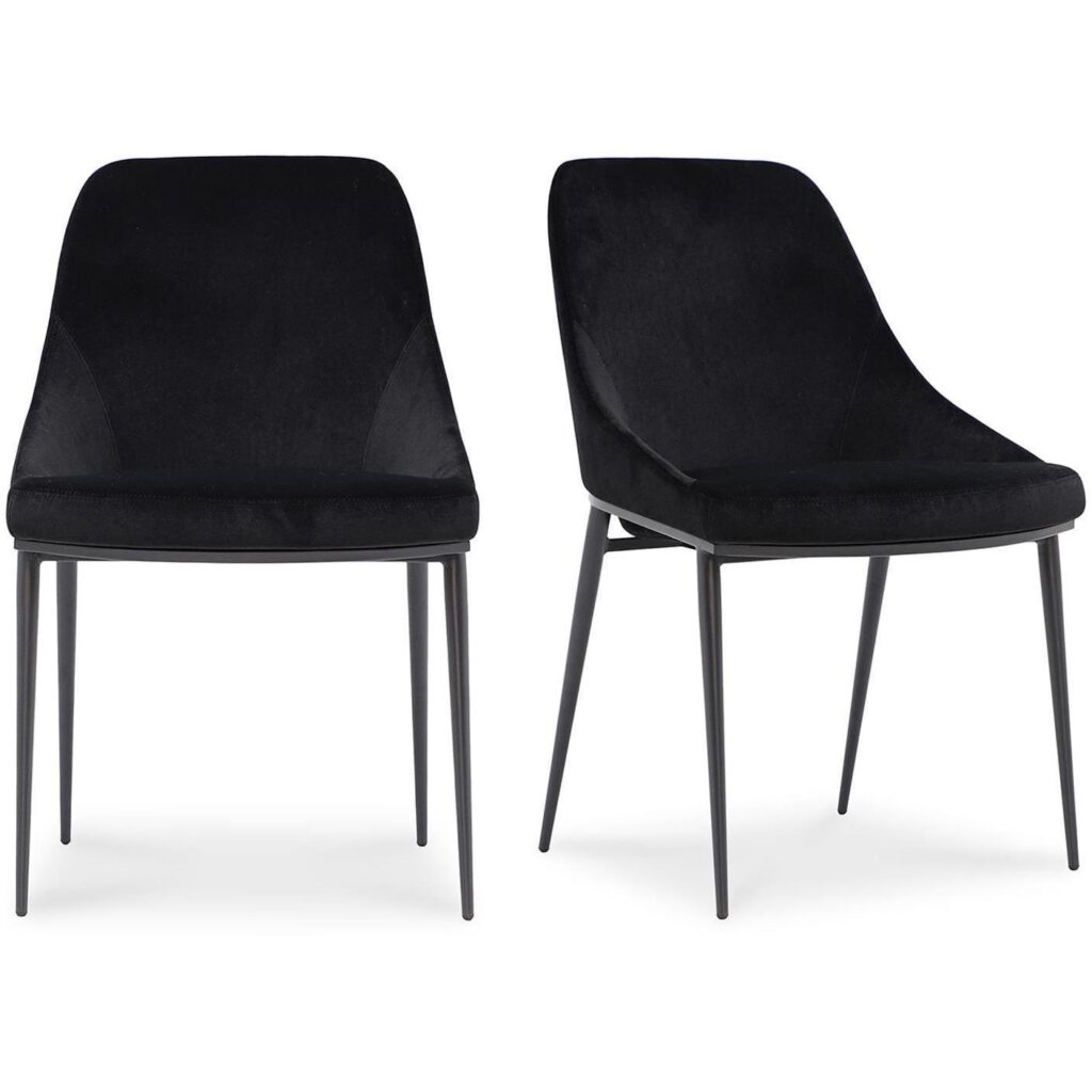 Sedona Dining Chair Shadowed Black Velvet - Set Of Two - Image 2