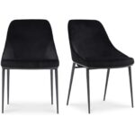 Sedona Dining Chair Shadowed Black Velvet - Set Of Two EJ-1034-02 EJ 1034 02 81