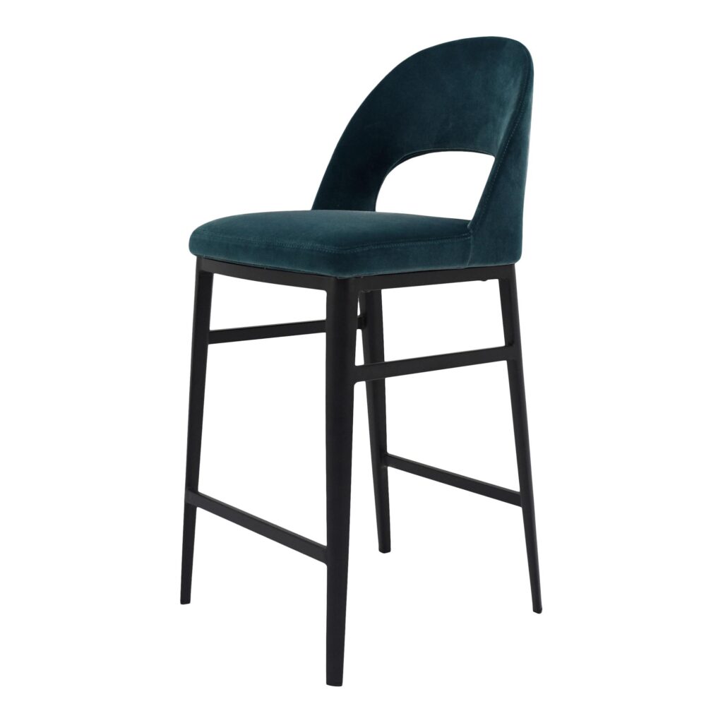 Roger Counter Stool Teal Velvet EJ-1036-36 EJ 1036 36 01