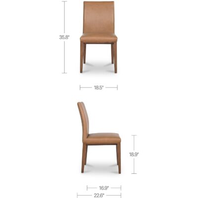 Frankie Dining Chair Tan Leather-Set Of Two EQ-1011-03 EQ 1011 03 70 dim
