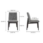 Charlie Dining Chair Dark Grey – Set Of Two EQ-1023-25 EQ 1023 25 70