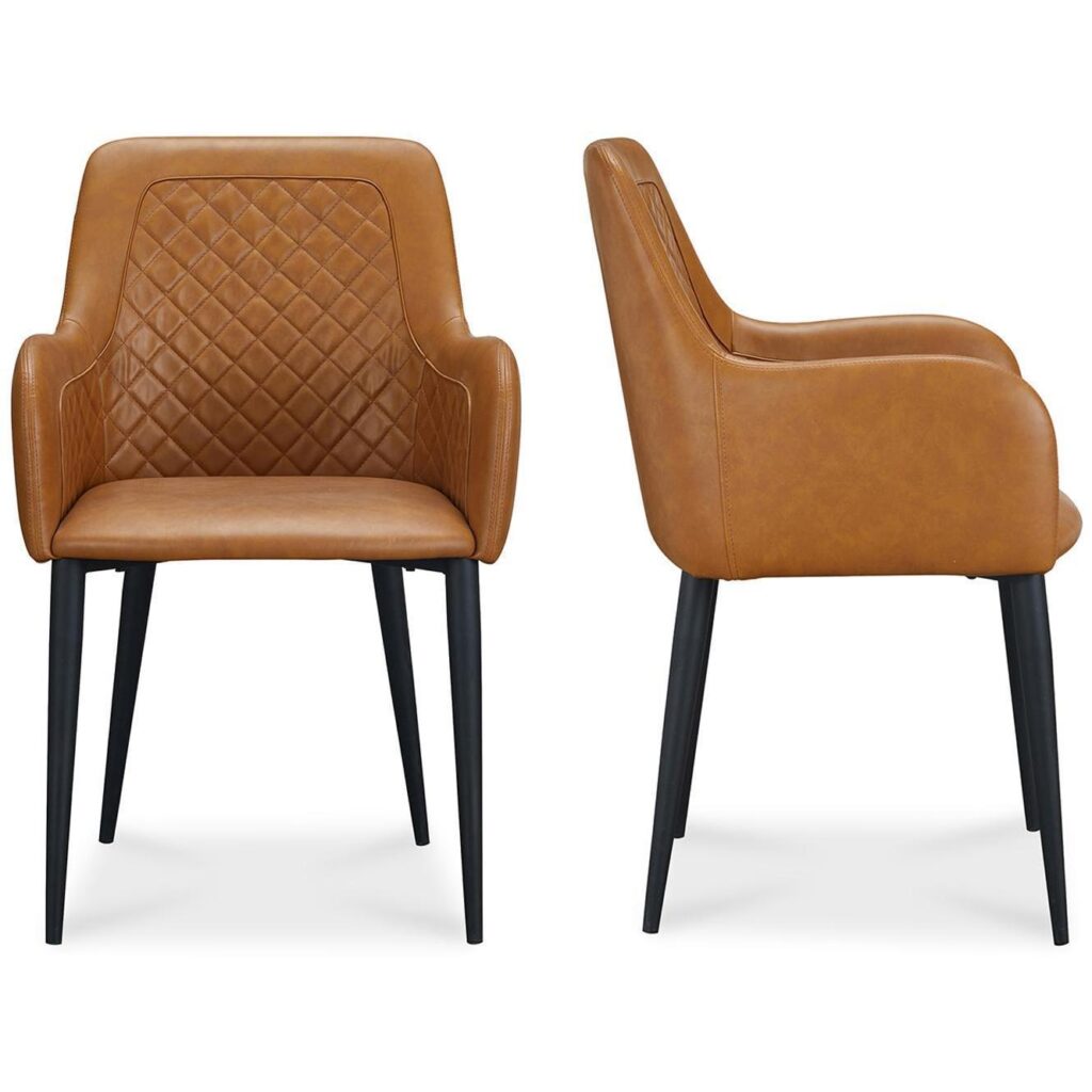 Cantata Dining Chair Tawny Vegan Leather-Set Of Two
