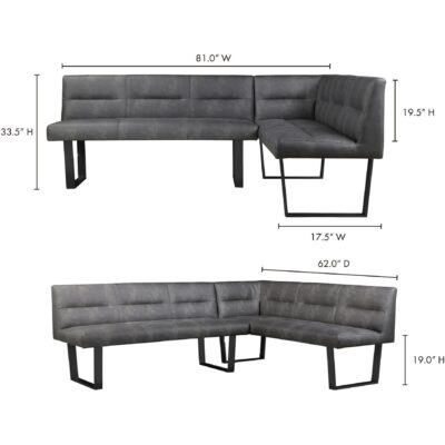 Hanlon Corner Bench Dark Grey ER-2066-25-0 ER 2066 25 70