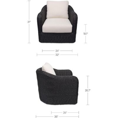 Bodhi Outdoor Swivel Accent Chair Charcoal ET-1009-07 ET 1009 07 70 dim