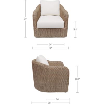 Bodhi Outdoor Swivel Accent Chair Natural ET-1009-24 ET 1009 24 70 dim