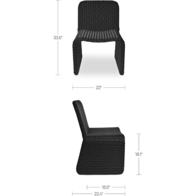 Ella Outdoor Dining Chair Charcoal-Set of Two 5 Ella Outdoor Dining Chair Charcoal-Set of Two ET-1012-07 ET 1012 07 70 dim