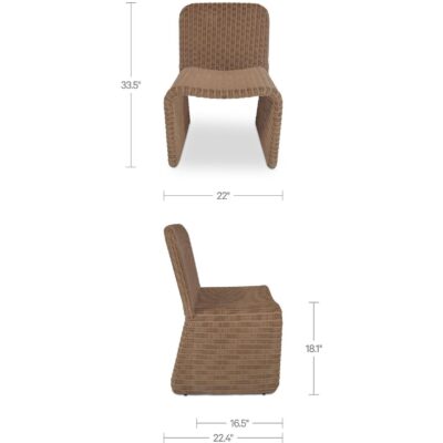 Ella Outdoor Dining Chair Natural-Set of Two ET-1012-24 ET 1012 24 70 dim