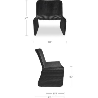 Ella Outdoor Accent Chair Charcoal ET-1013-07 ET 1013 07 70 dim