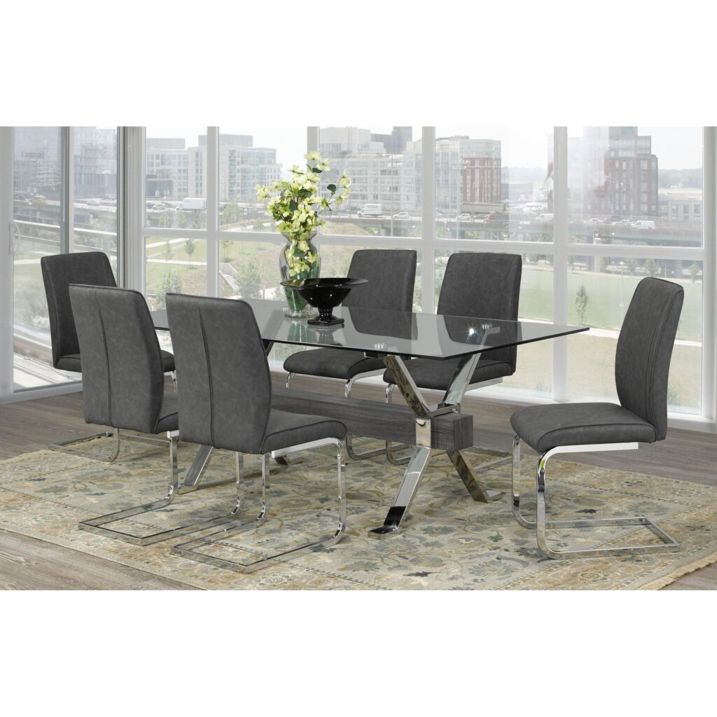Ezra 7-Piece Dining Set - Grey - Image 2