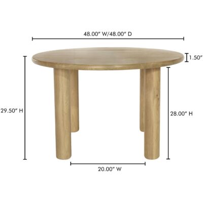 Milo Round Dining Table Oak FC-1003-24-0 FC 1003 24 0 70