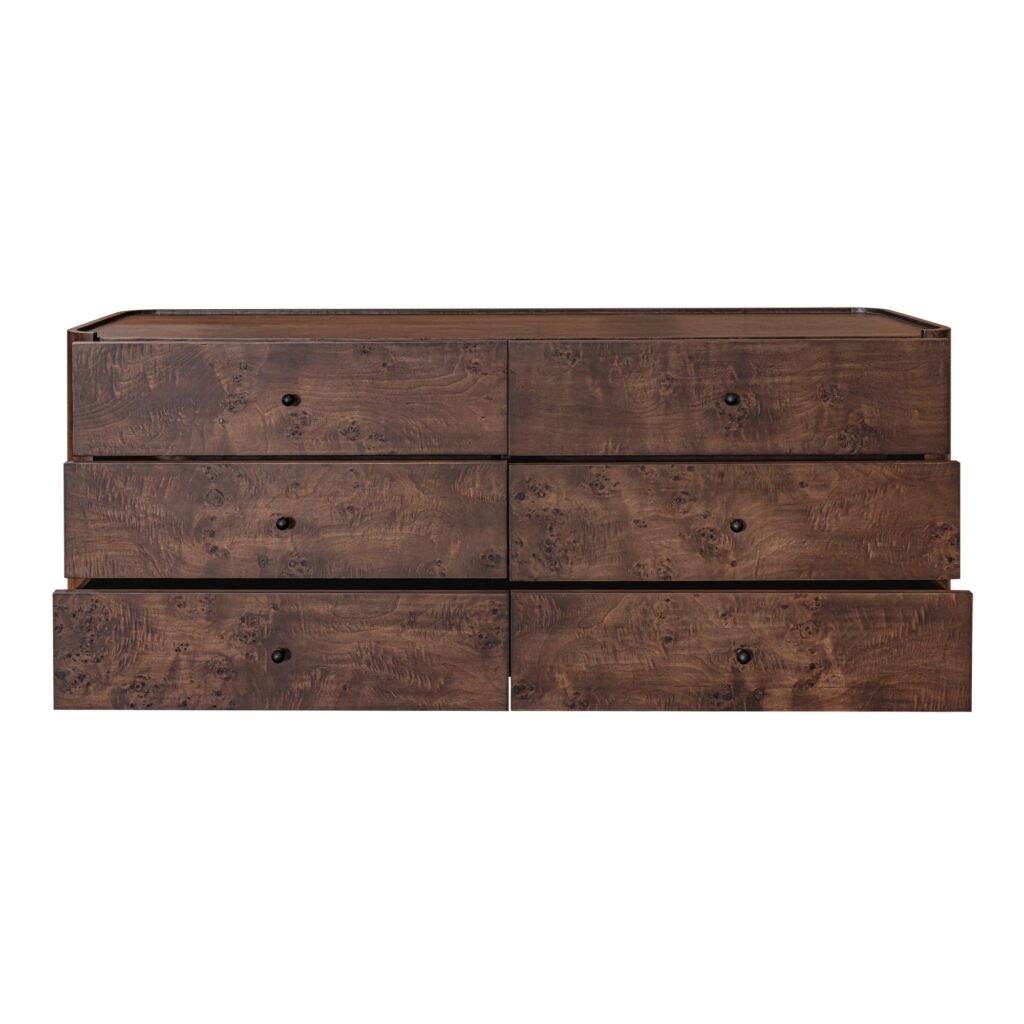 Gibson 6 Drawer Dresser Dark Brown - Image 4