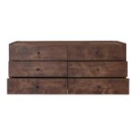 Gibson 6 Drawer Dresser Dark Brown FC-1012-20 FC 1012 20 Gibson front open shadsilo