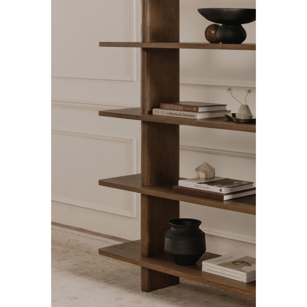 Casey Large Bookcase Dark Brown - Image 5