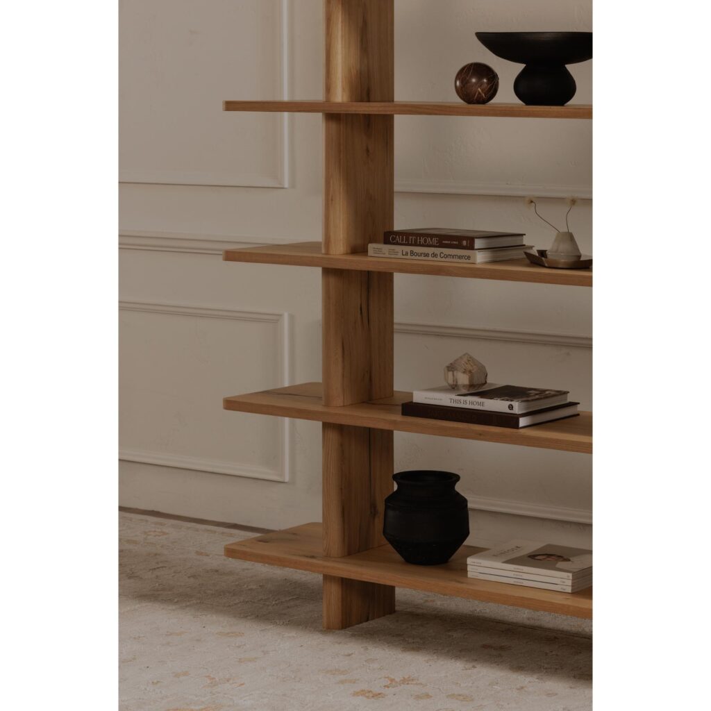 Casey Large Bookcase Rustic Oak - Image 5