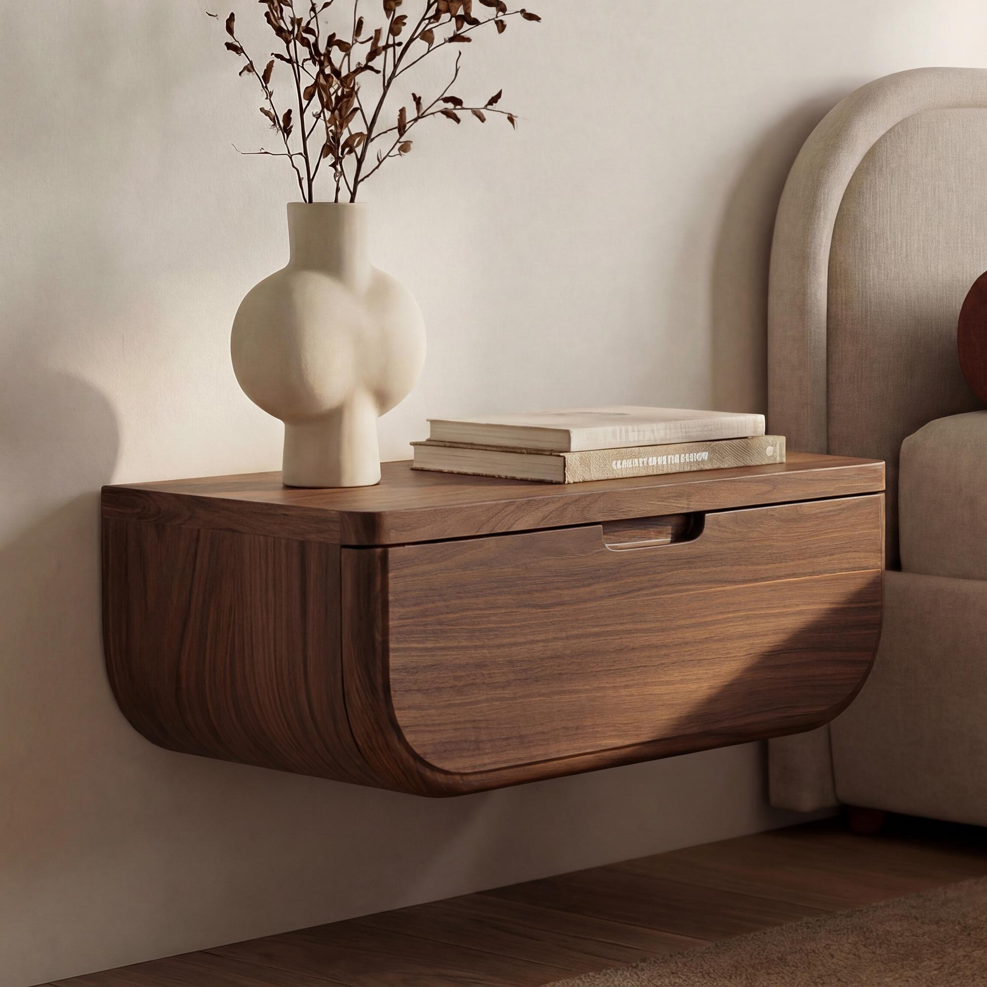 Hettie Floating Nightstand Dark Brown 2 Hettie Floating Nightstand Dark Brown - Image 2