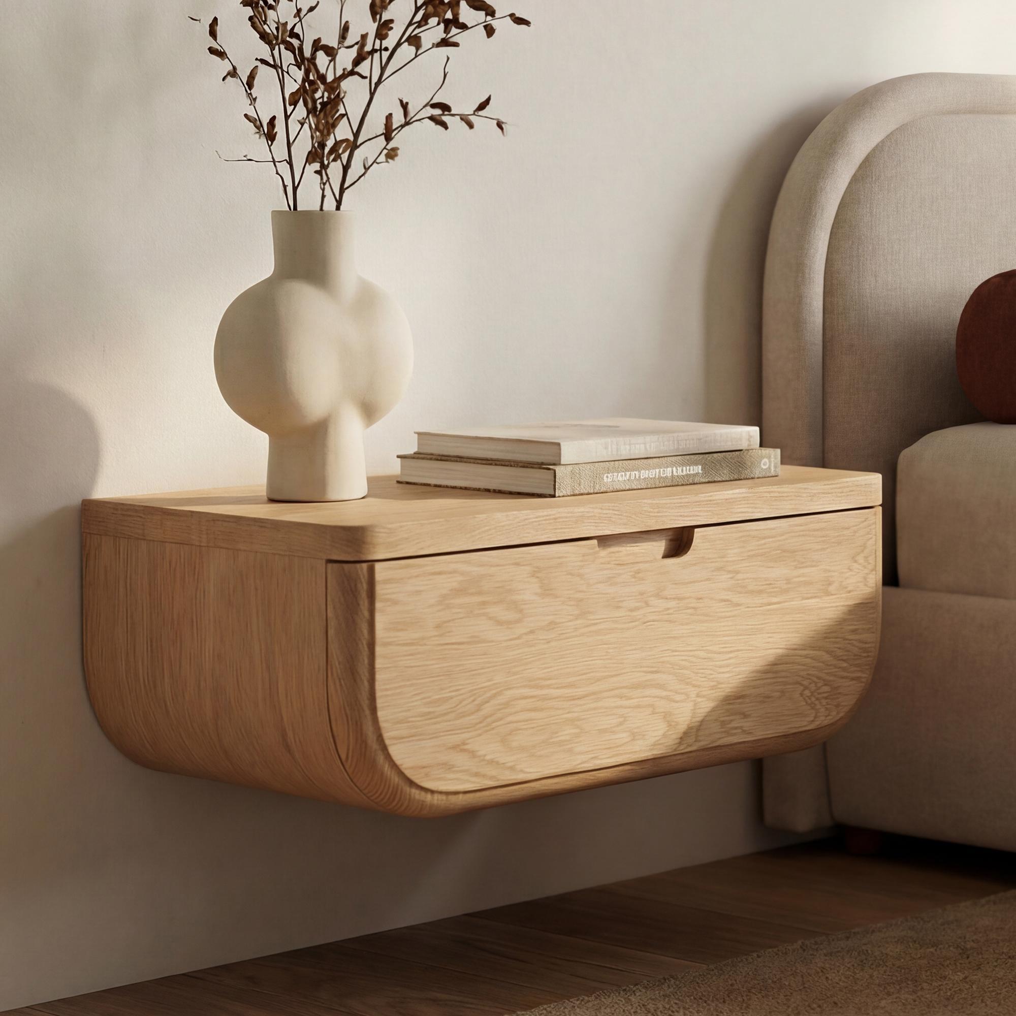 Hettie Floating Nightstand Natural 2 Hettie Floating Nightstand Natural - Image 2