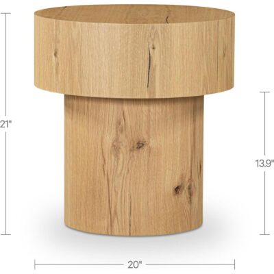 Corey Side Table Rustic Oak FC-1025-24 FC 1025 24 70 dim