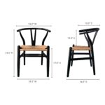Ventana Dining Chair Black And Natural (Set of 2) FG-1015-37 FG 1015 37 70
